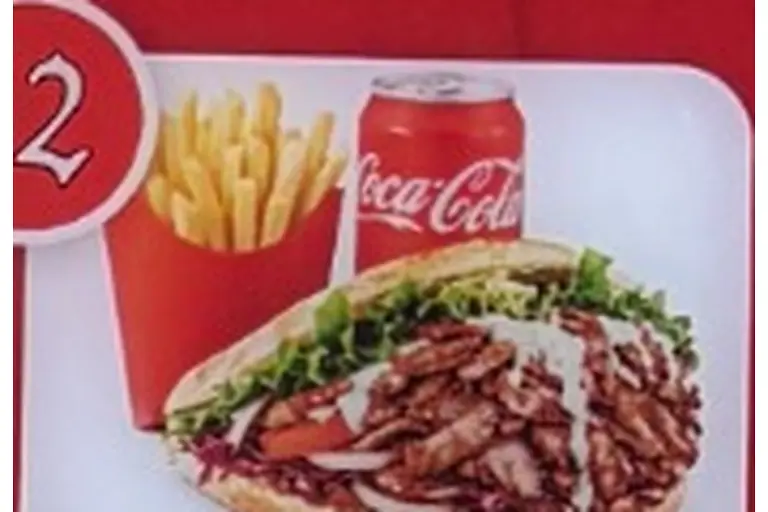 Menú döner kebab pita